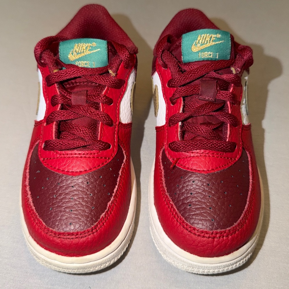 Nike air force 1 GS christmas toddler 9c , Red green and white